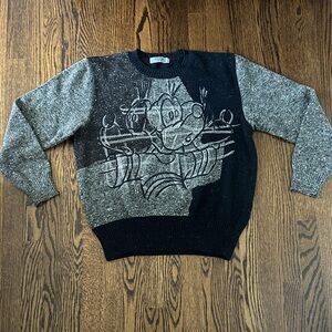 Iceberg Dark Blue and Gray Disney Graphic Sweater. 100% wool made in Italy